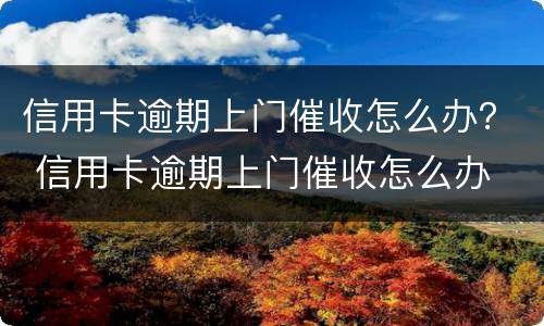 信用卡逾期上门催收怎么办？ 信用卡逾期上门催收怎么办