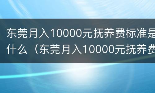 东莞月入10000元抚养费标准是什么（东莞月入10000元抚养费标准是什么样的）
