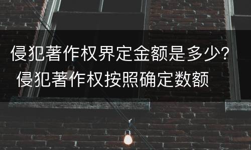 侵犯著作权界定金额是多少？ 侵犯著作权按照确定数额