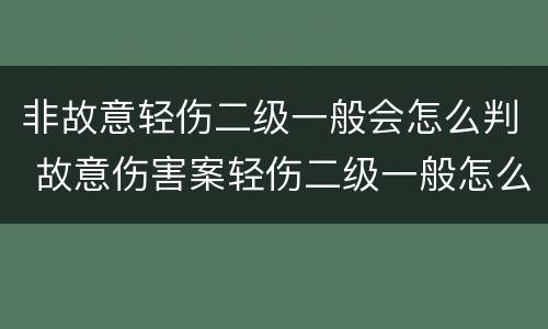 非故意轻伤二级一般会怎么判 故意伤害案轻伤二级一般怎么判