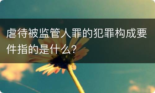 虐待被监管人罪的犯罪构成要件指的是什么？