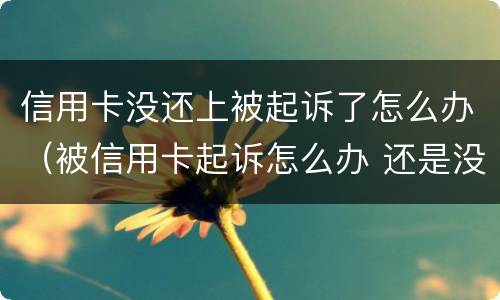 信用卡没还上被起诉了怎么办（被信用卡起诉怎么办 还是没有钱还）