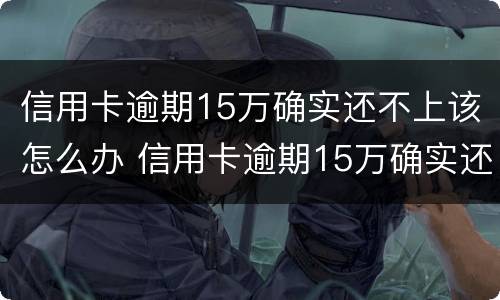 信用卡逾期15万确实还不上该怎么办 信用卡逾期15万确实还不上该怎么办呢