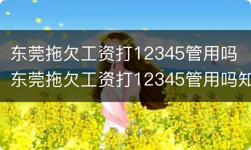 东莞拖欠工资打12345管用吗 东莞拖欠工资打12345管用吗知乎