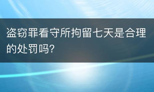 盗窃罪看守所拘留七天是合理的处罚吗？