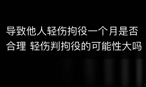 导致他人轻伤拘役一个月是否合理 轻伤判拘役的可能性大吗