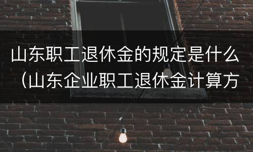 山东职工退休金的规定是什么（山东企业职工退休金计算方法）