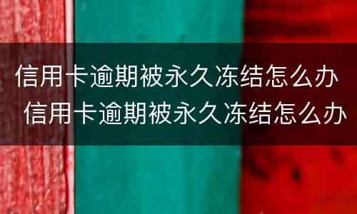 信用卡逾期被永久冻结怎么办 信用卡逾期被永久冻结怎么办理