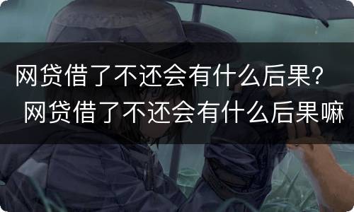 网贷借了不还会有什么后果？ 网贷借了不还会有什么后果嘛