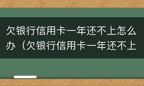 欠银行信用卡一年还不上怎么办（欠银行信用卡一年还不上怎么办呢）