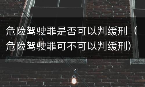 危险驾驶罪是否可以判缓刑（危险驾驶罪可不可以判缓刑）