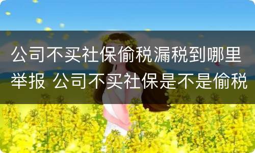 公司不买社保偷税漏税到哪里举报 公司不买社保是不是偷税