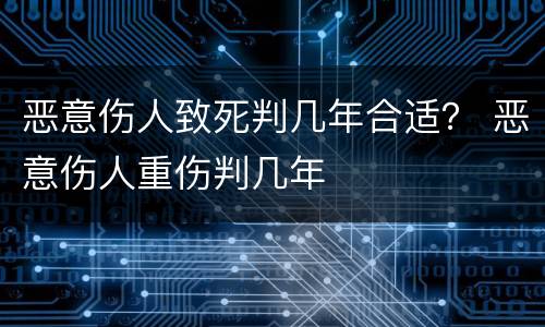恶意伤人致死判几年合适？ 恶意伤人重伤判几年
