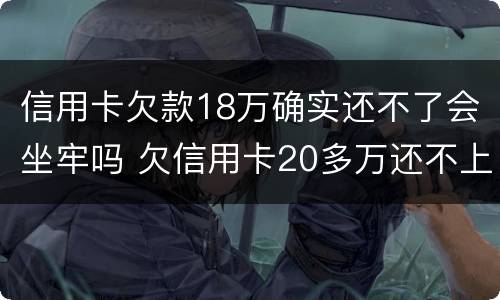 信用卡欠款18万确实还不了会坐牢吗 欠信用卡20多万还不上会坐牢吗