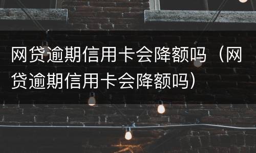 网贷逾期信用卡会降额吗（网贷逾期信用卡会降额吗）