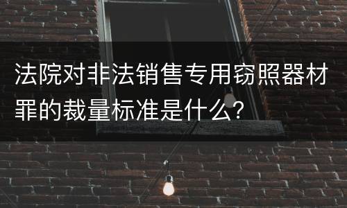 法院对非法销售专用窃照器材罪的裁量标准是什么？