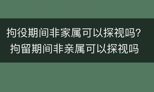 拘役期间非家属可以探视吗？ 拘留期间非亲属可以探视吗