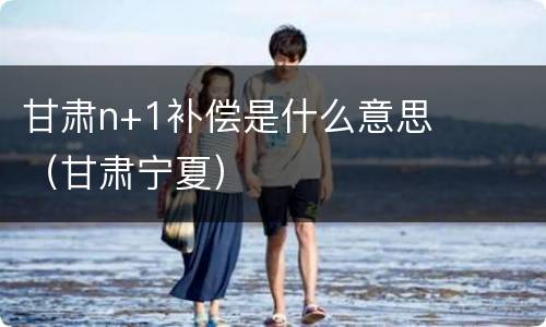 甘肃n+1补偿是什么意思（甘肃宁夏）