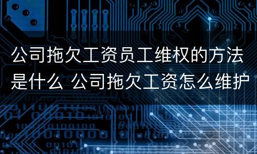 公司拖欠工资员工维权的方法是什么 公司拖欠工资怎么维护权益