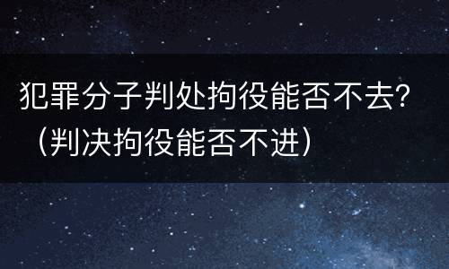 犯罪分子判处拘役能否不去？（判决拘役能否不进）