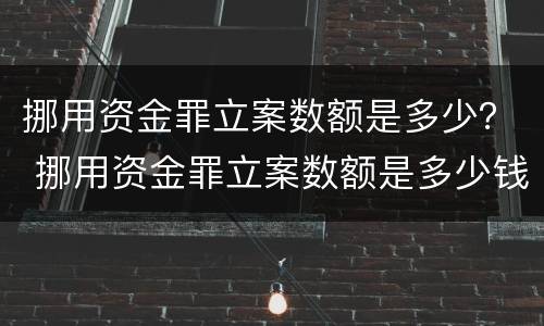 挪用资金罪立案数额是多少？ 挪用资金罪立案数额是多少钱