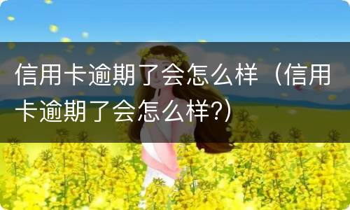 信用卡逾期了会怎么样（信用卡逾期了会怎么样?）