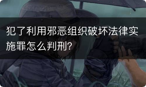 犯了利用邪恶组织破坏法律实施罪怎么判刑？