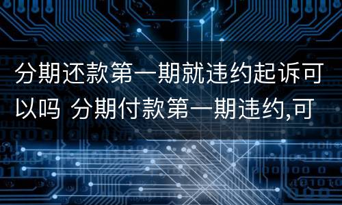 分期还款第一期就违约起诉可以吗 分期付款第一期违约,可否主张全部