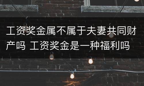 工资奖金属不属于夫妻共同财产吗 工资奖金是一种福利吗