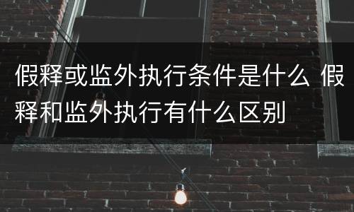 假释或监外执行条件是什么 假释和监外执行有什么区别