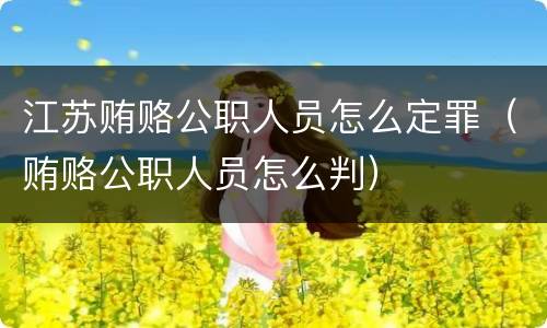 江苏贿赂公职人员怎么定罪（贿赂公职人员怎么判）