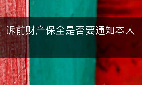 诉前财产保全是否要通知本人