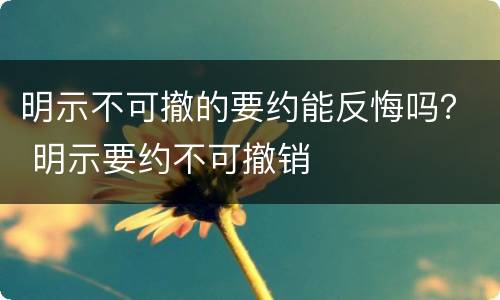 明示不可撤的要约能反悔吗？ 明示要约不可撤销