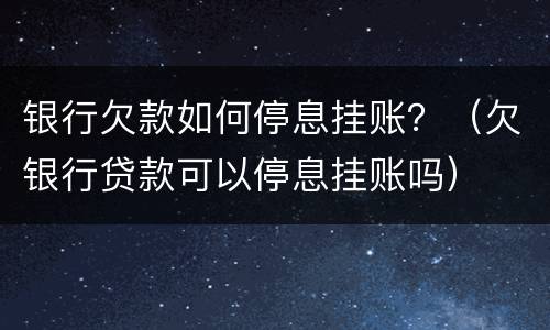 银行欠款如何停息挂账？（欠银行贷款可以停息挂账吗）