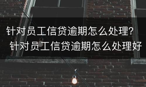 针对员工信贷逾期怎么处理？ 针对员工信贷逾期怎么处理好