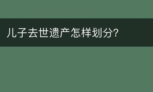 儿子去世遗产怎样划分？