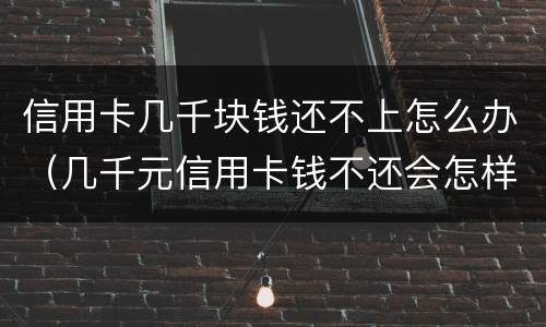 信用卡几千块钱还不上怎么办（几千元信用卡钱不还会怎样）