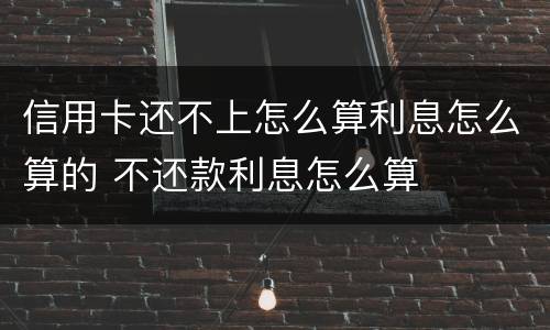 信用卡还不上怎么算利息怎么算的 不还款利息怎么算