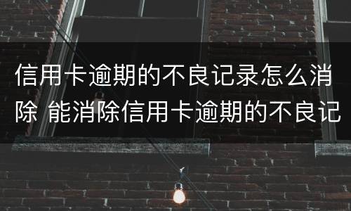 信用卡逾期的不良记录怎么消除 能消除信用卡逾期的不良记录吗