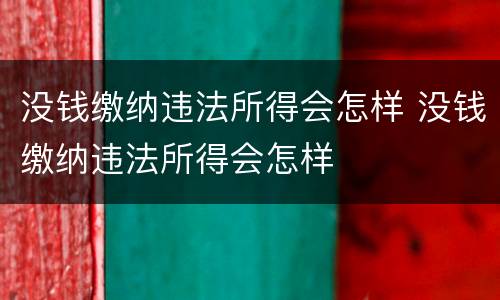 没钱缴纳违法所得会怎样 没钱缴纳违法所得会怎样
