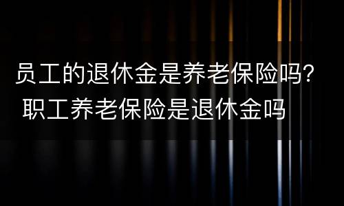 员工的退休金是养老保险吗？ 职工养老保险是退休金吗