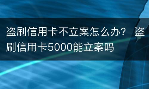 盗刷信用卡不立案怎么办？ 盗刷信用卡5000能立案吗