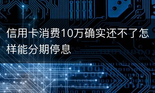 信用卡消费10万确实还不了怎样能分期停息