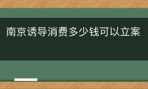 南京诱导消费多少钱可以立案