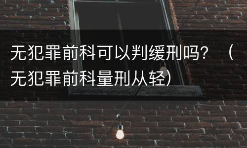 无犯罪前科可以判缓刑吗？（无犯罪前科量刑从轻）