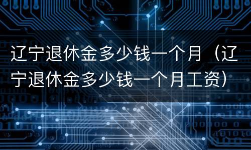辽宁退休金多少钱一个月（辽宁退休金多少钱一个月工资）