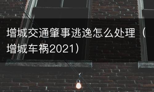 增城交通肇事逃逸怎么处理（增城车祸2021）