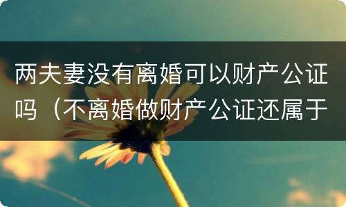 两夫妻没有离婚可以财产公证吗（不离婚做财产公证还属于两个人的财产吗）