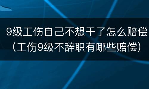 9级工伤自己不想干了怎么赔偿（工伤9级不辞职有哪些赔偿）