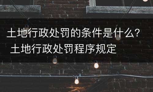 土地行政处罚的条件是什么？ 土地行政处罚程序规定